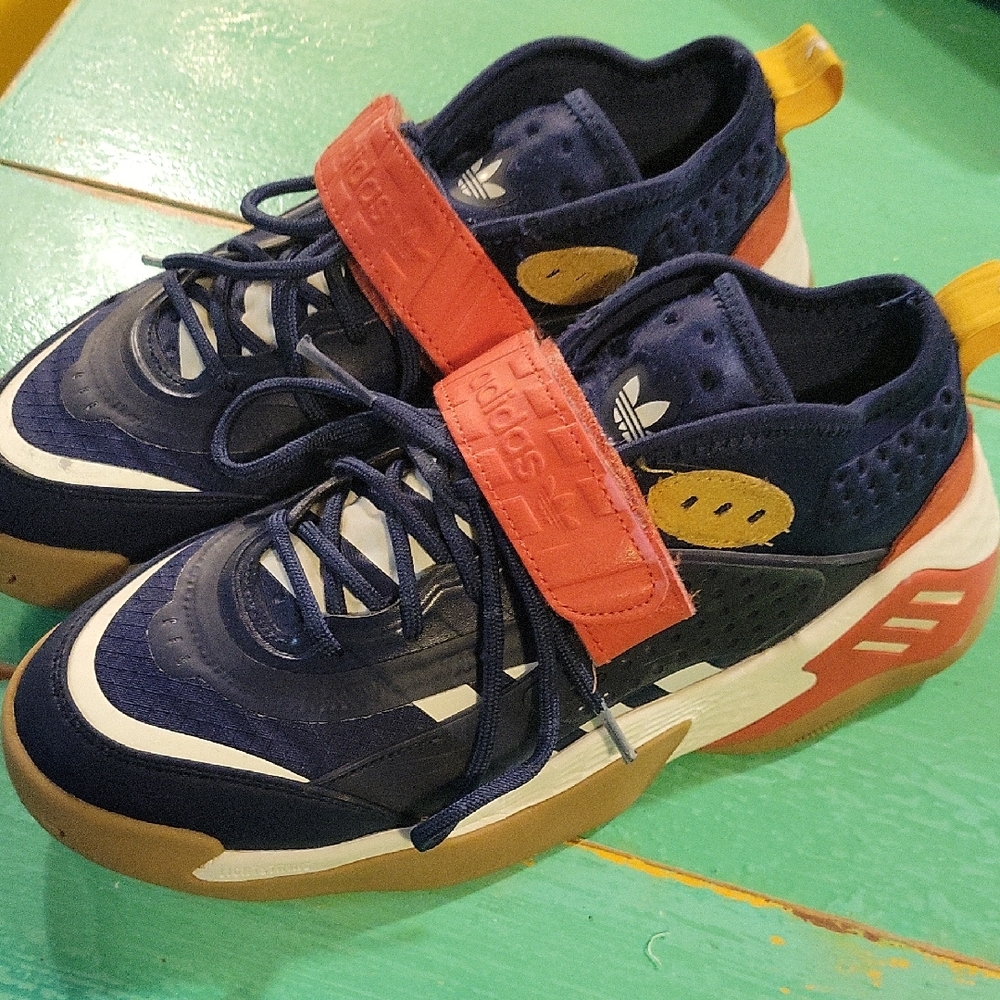 Adidas Navy and Orange Sneakers